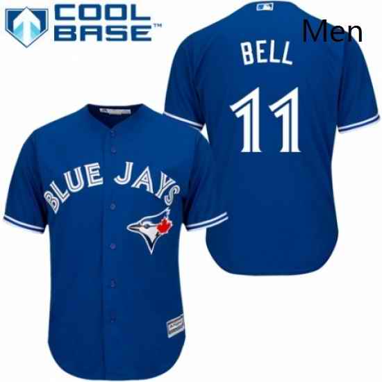 Mens Majestic Toronto Blue Jays 11 George Bell Replica Blue Alternate MLB Jersey